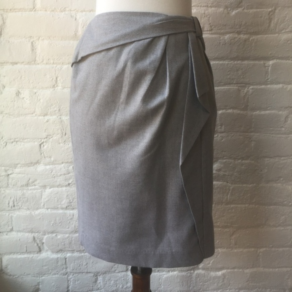 BR Grey Bow Career Pencil Skirt 6